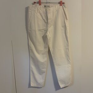 Zara The Chino  Women’s -White Casual Chinos NWT